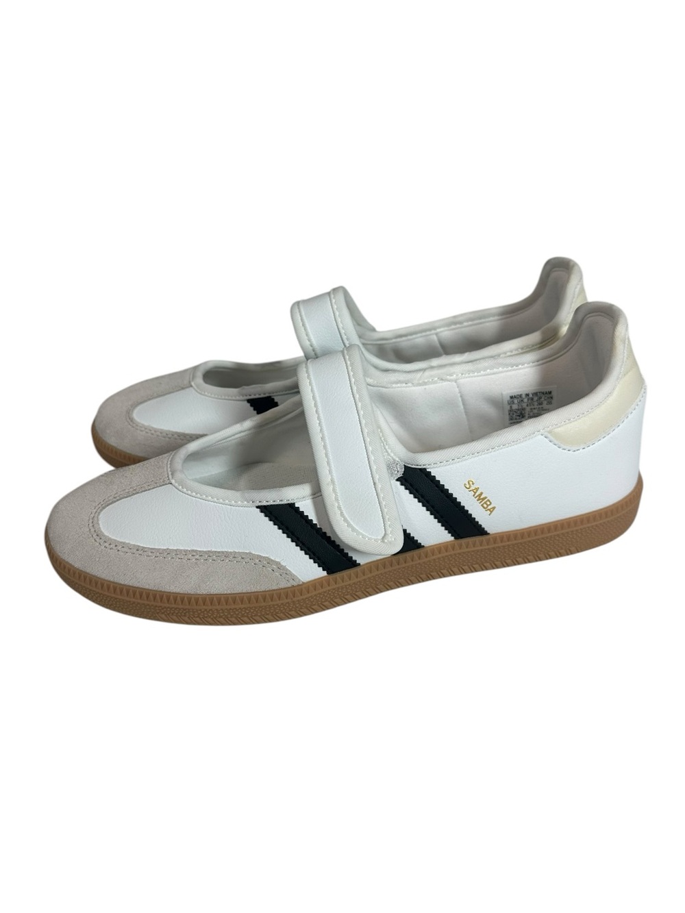 adidas Samba Mary-Jane Sneakers in White, Black & Gum - Picture 7 of 8
